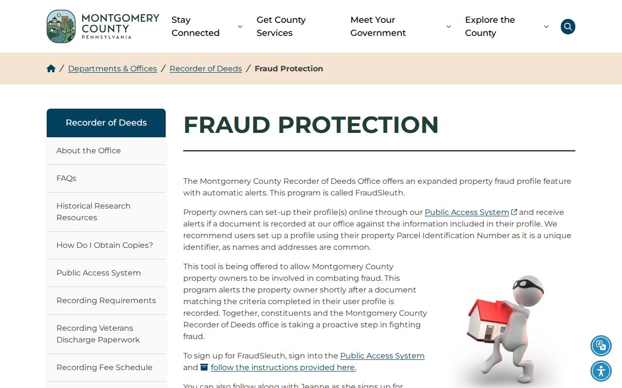 Horsham Township residents directory Montgomery County FraudSleuth property alert information
