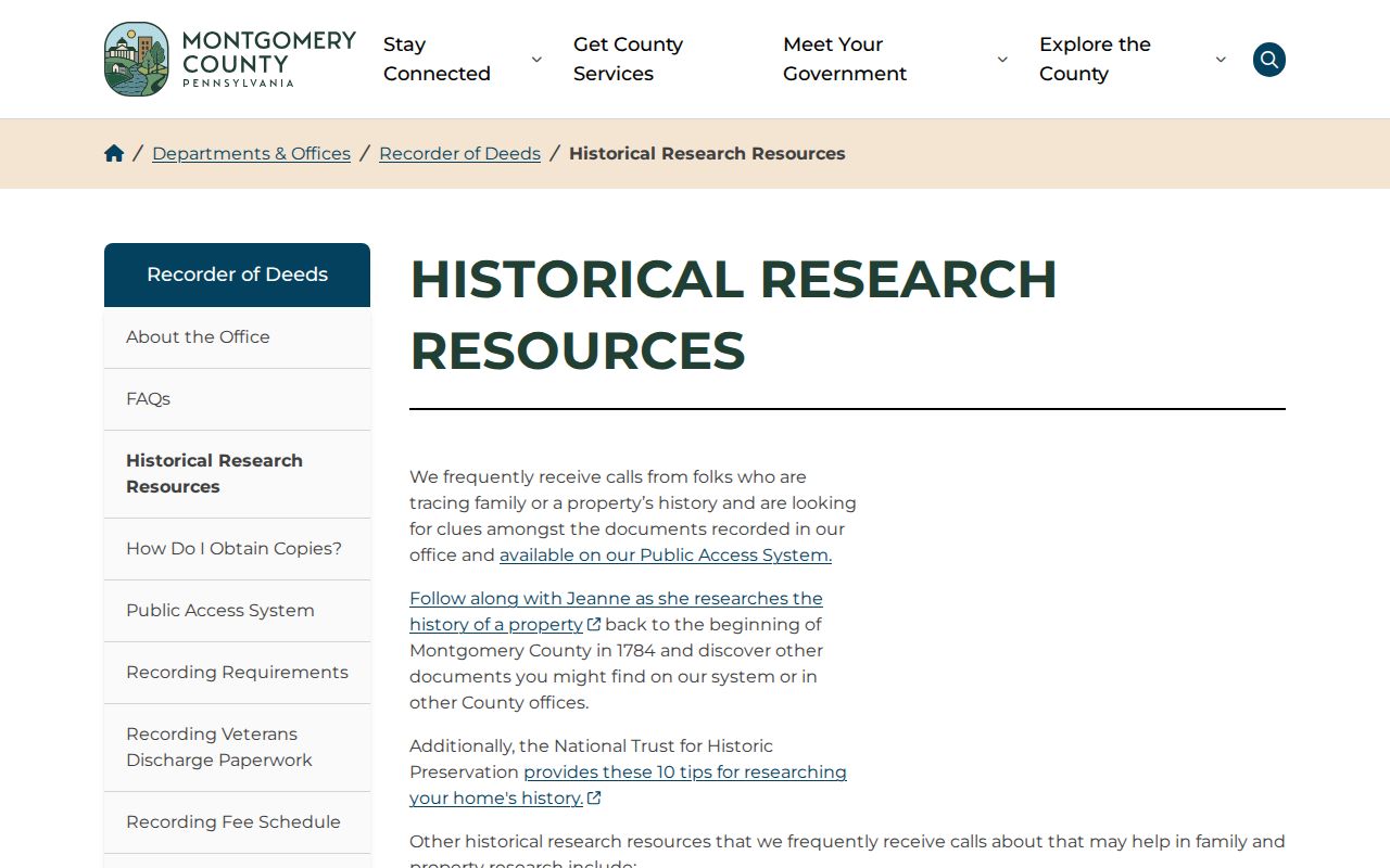 Horsham Township previous residents Montgomery County house history resources